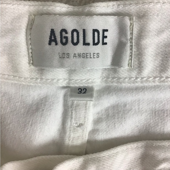 New Agolde Parker Straight Jeans White Milkshake Plus Size 32 Button Fly - Picture 5 of 12